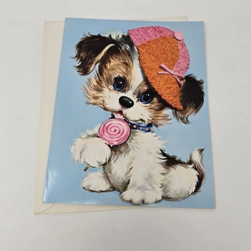 VINTAGE 1970S GREETING CARDS OVERSIZE BABY PUPPY 1990S ANNE GEDDES POSTCARDS LOT